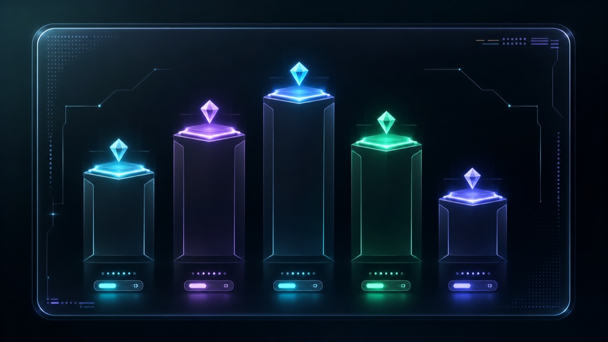 Generated futuristic model rankings podium art